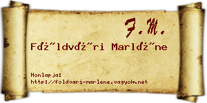Földvári Marléne névjegykártya